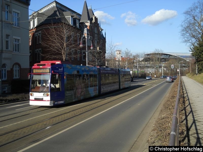 Bild: TW 608 in Bereich Schillerstraße/Stadtpark.