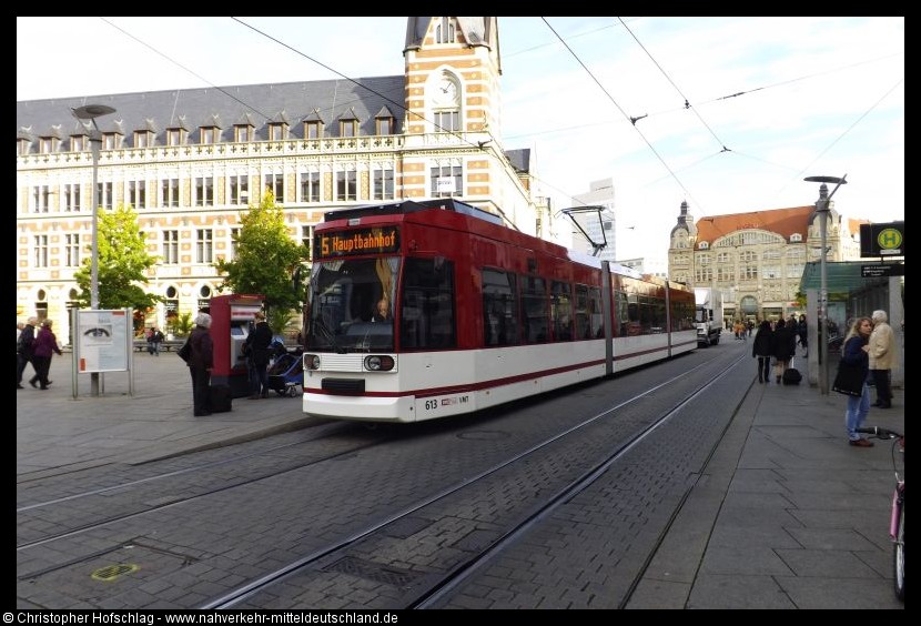Bild: Zentralhaltestelle Anger als Linie 5 zum Hauptbahnhof