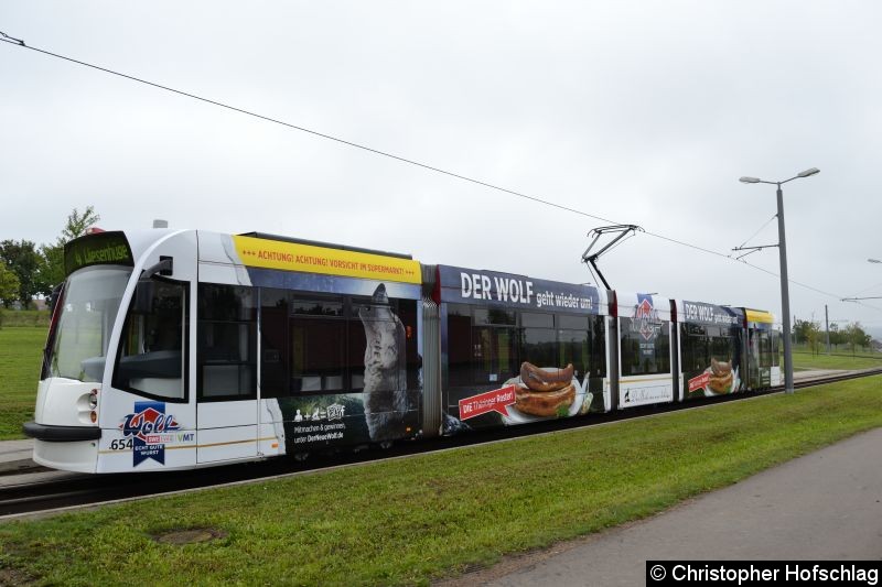 Bild: TW 654 an der Endstelle Bindersleben.