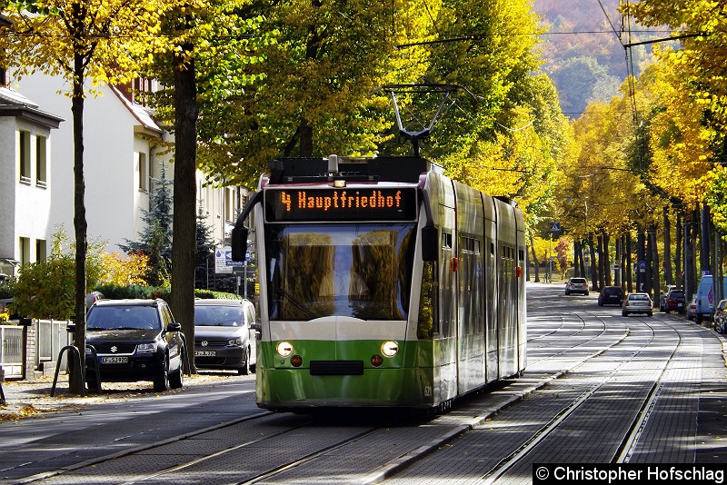 Bild: In der Friedrich-Ebert-Straße als Linie 4.