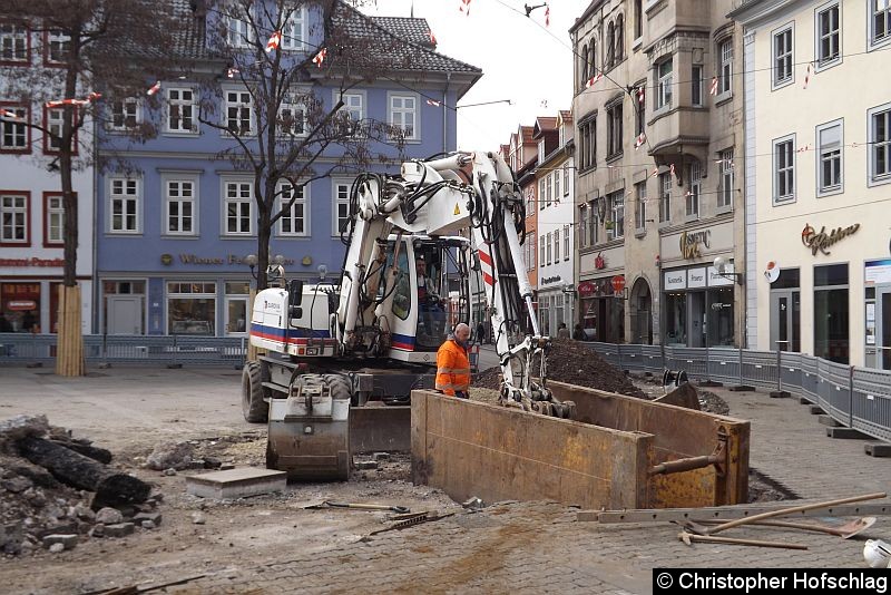 Auch auf dem Fischmarkt fangen die Tiefbauarbeiten an. Bild: Auch auf dem Fischmarkt fangen die Tiefbauarbeiten an.