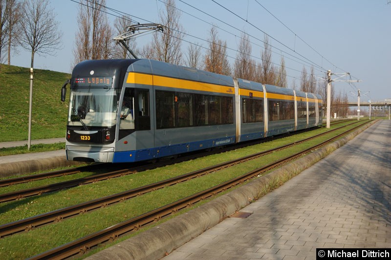 Bild: 1216 als Linie 16 zwischen den Haltestellen Messegelände und Bahnhof Messe.