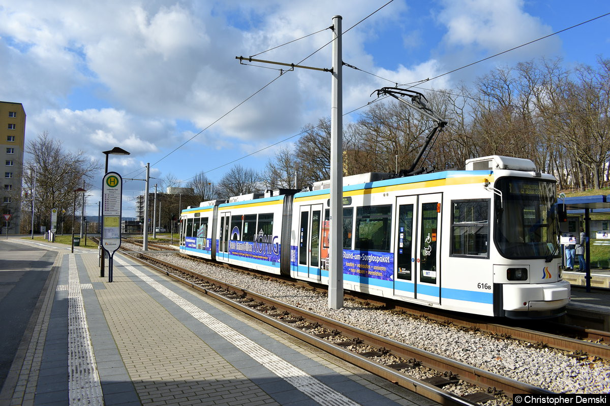 Bild: TW 616 als Linie 3 in Lobeda Ost.