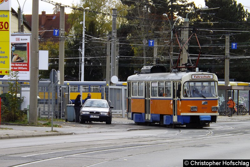 Bild: Bei der Ausfahrt aus den Straßenbahnhof Dölitz