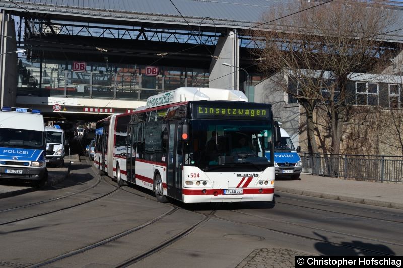 Bild: Wagen 505 als Sonderwagen am Hauptbahnhof/Stadtpatkkopf