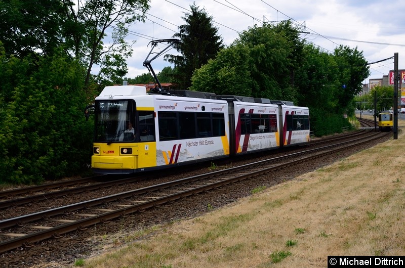 Bild: 1548 als Linie 16 kurz vor der Haltestelle Landsberger Allee/Rhinstr.
