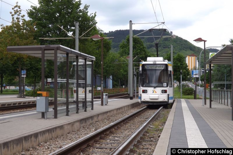 Bild: TW 603 beim verlassen der Haltestelle Lobeda West.