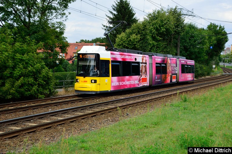 Bild: 1509 als Linie 16 kurz vor der Haltestelle Landsberger Allee/Rhinstr.