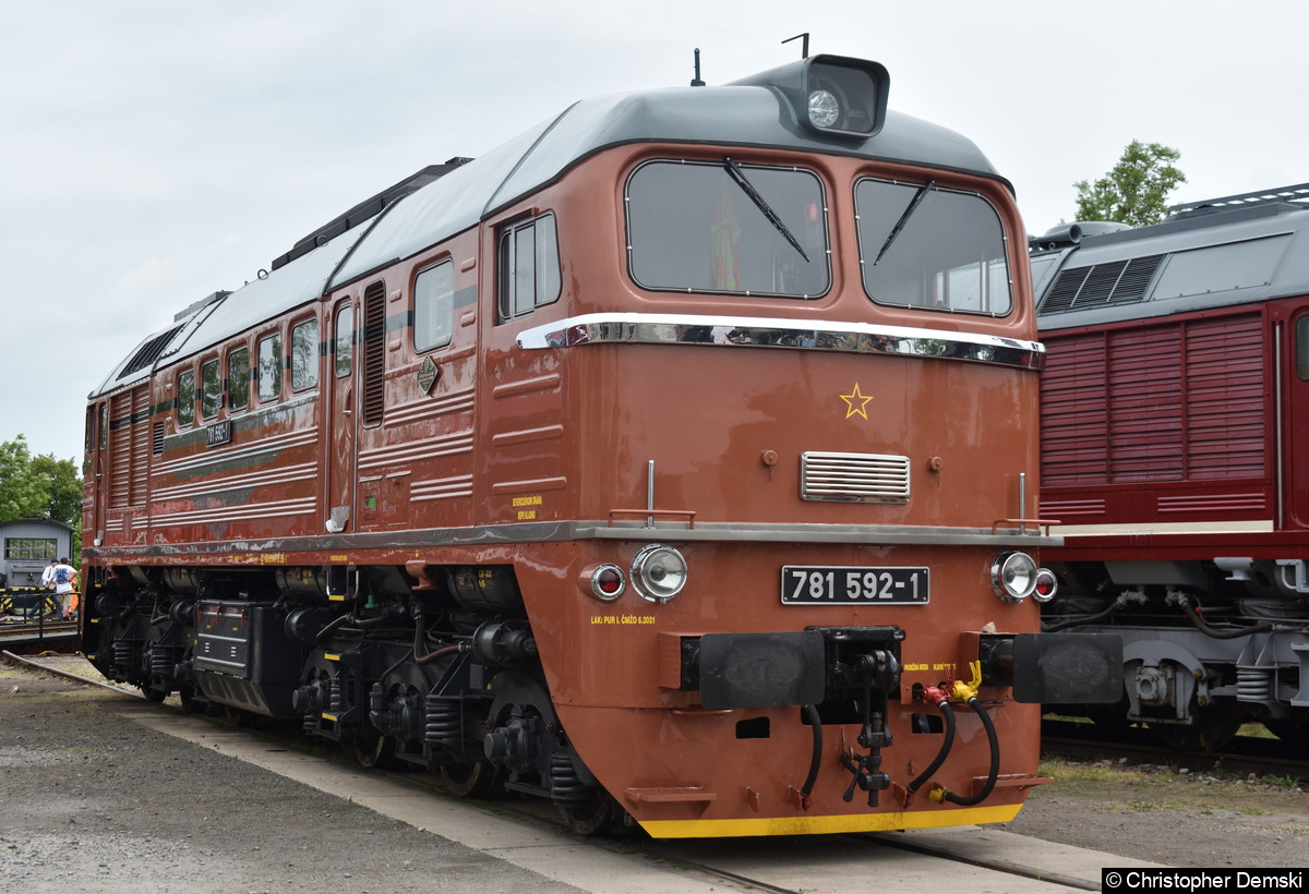 781 592-1 als Gastfahrzeug aus Tschechien im Eisenbahnmuseum Weimar.