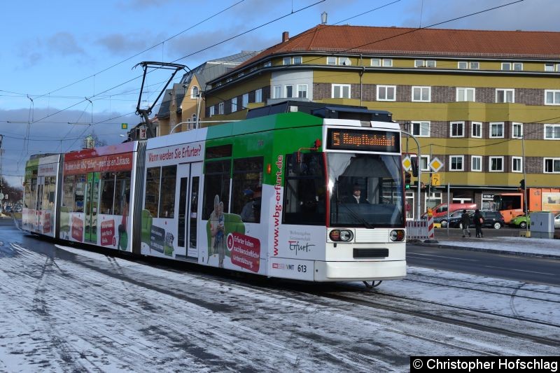 Bild: Tw 613 als Linie 5 in Bereich Tahlkonten/Johannesstraße