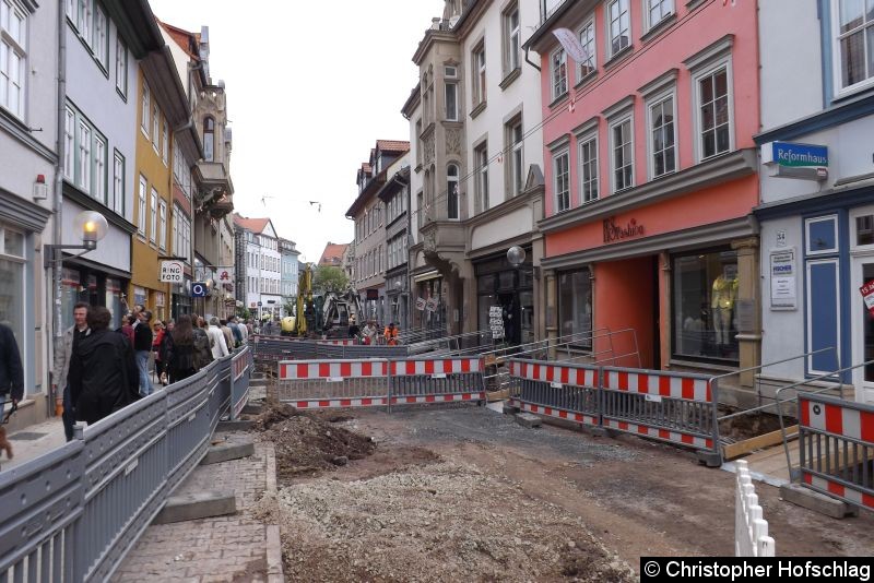Im Bereich Schlösserstaße sind die Bauarbeiten noch voll im Gang. Bild: Im Bereich Schlösserstaße sind die Bauarbeiten noch voll im Gang.