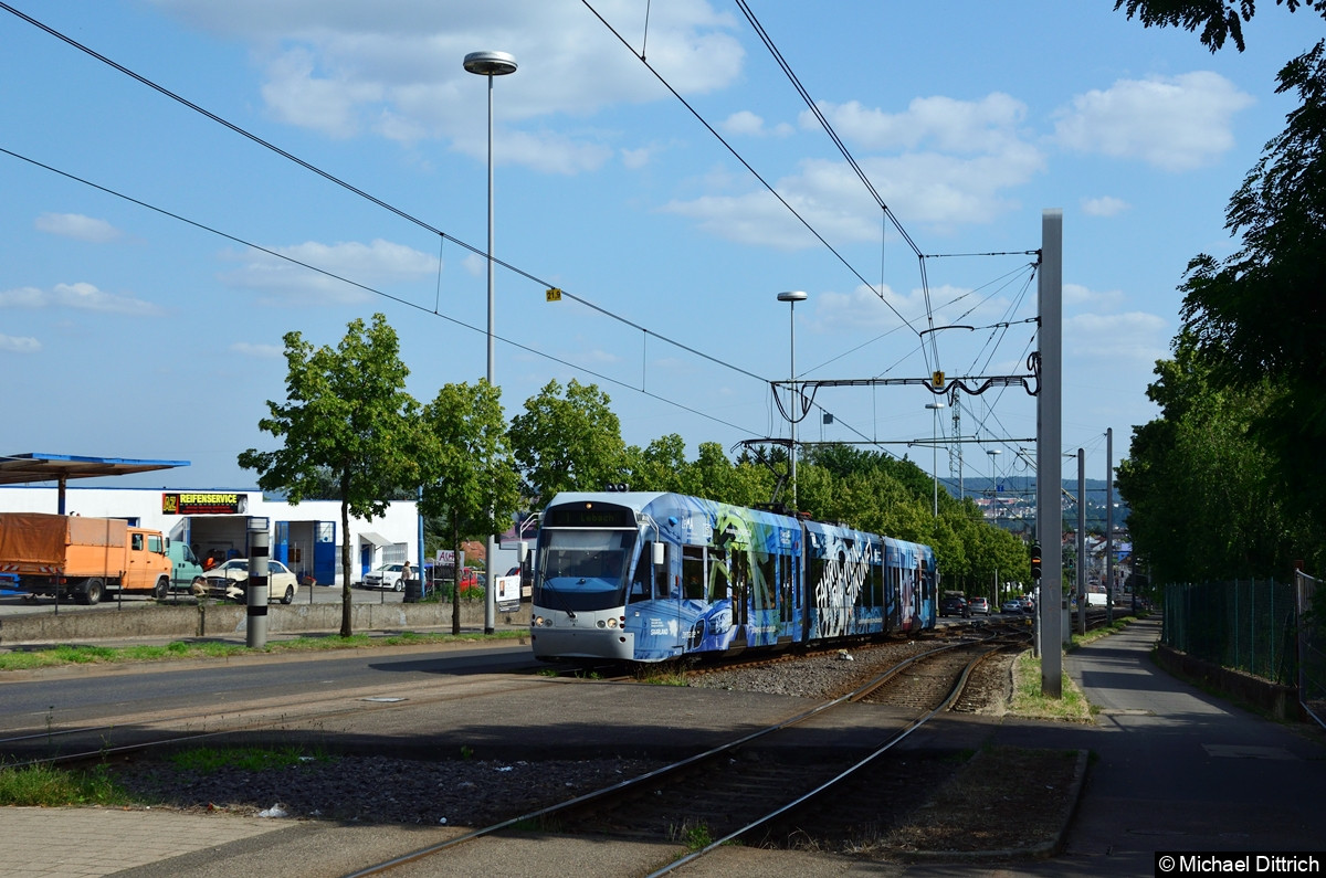 Bild: 1021 auf dem Weg nach Lebach kurz vor der Haltestelle Siedlerheim.