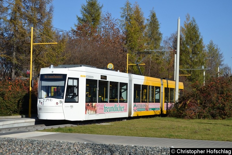 Bild: TW 201 als Linie 3 in Bieblach Ost.