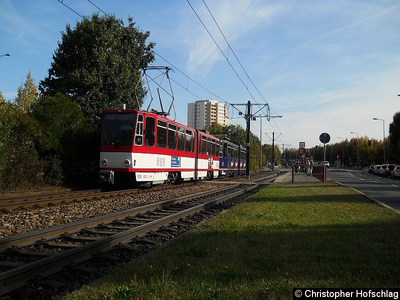 TW 530+435 auf der Linie 1 höhe Thüringen-Park.