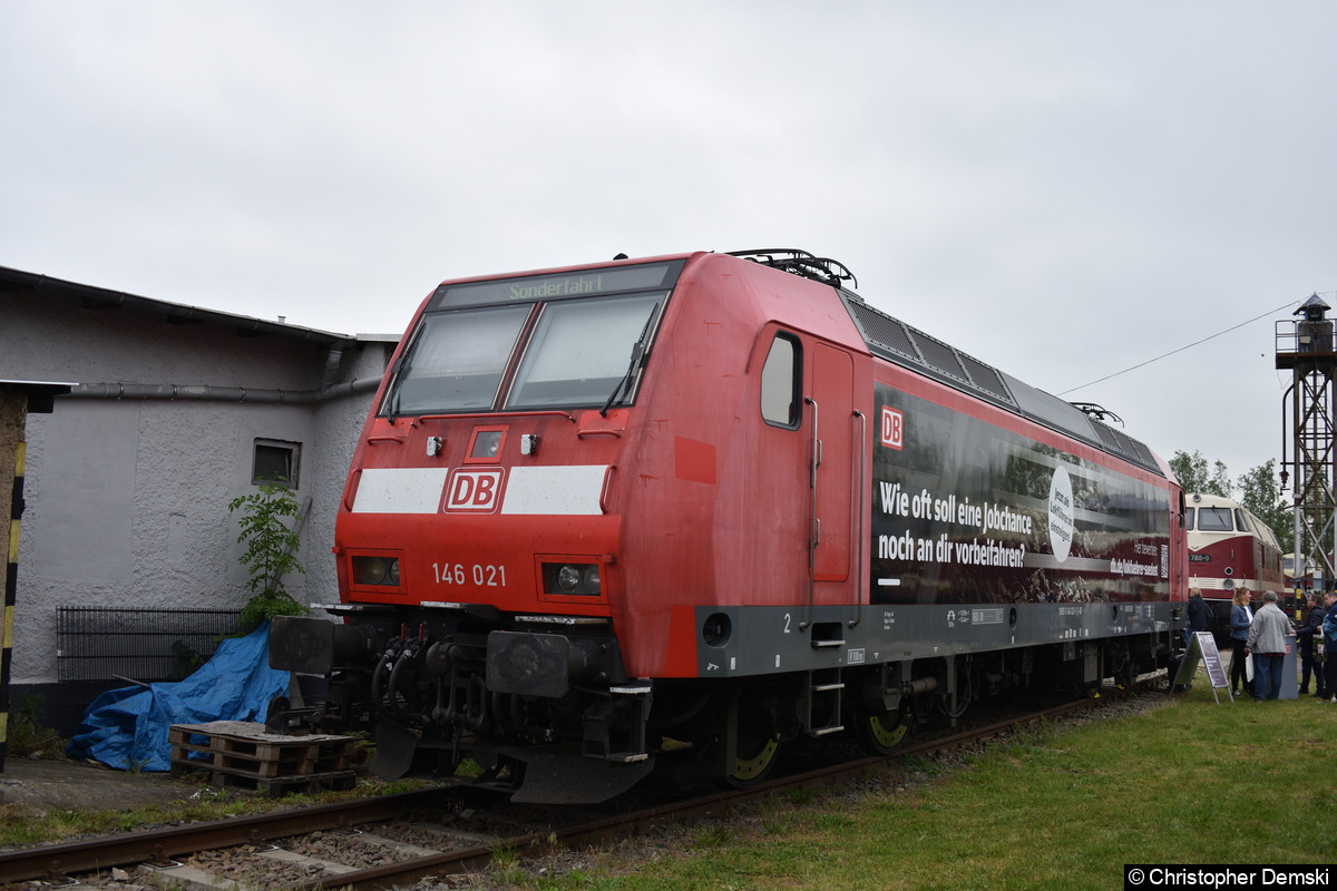 Bild: 146 021 zu Gast im BW Weimar.