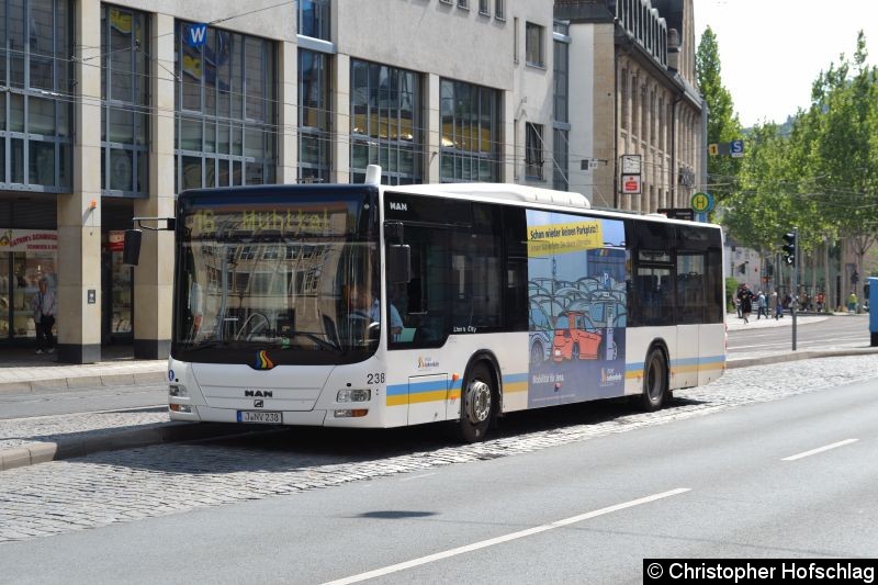 Bild: Wagen 238 als Linie 16 am Holzmarkt.