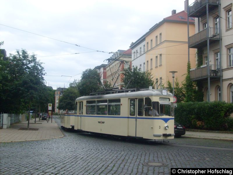 Bild: Ziwschen den Haltestellen Hochheimer Straße und Steigerstraße.