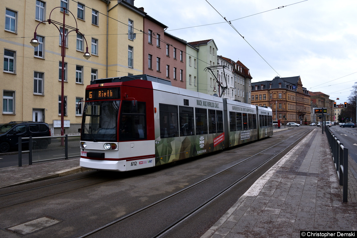 Bild: TW 612 als Linie 6 an der Haltestelle Kaffeetrichter.