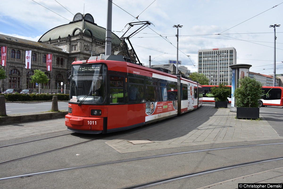Tw 1011 als Fahrschule am Hauptbahnhof.